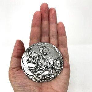 Jes MaHarry Feather Moon Stars Radiate Love Silver Buckle Rare